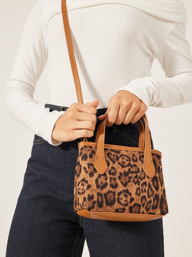Styli Styli Leopard Print Handbag with Adjustable Strap  - Image 2