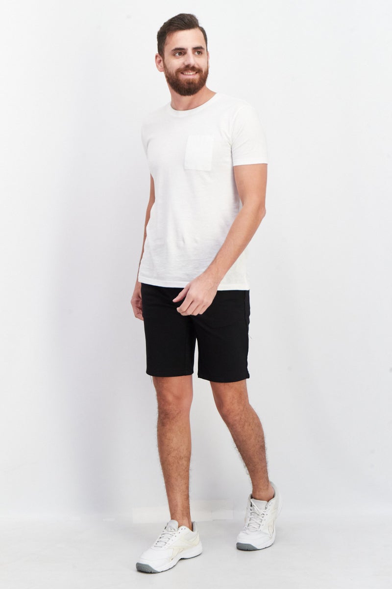 Celio Men Plain Drawstring Basic Shorts, Black - Image 3