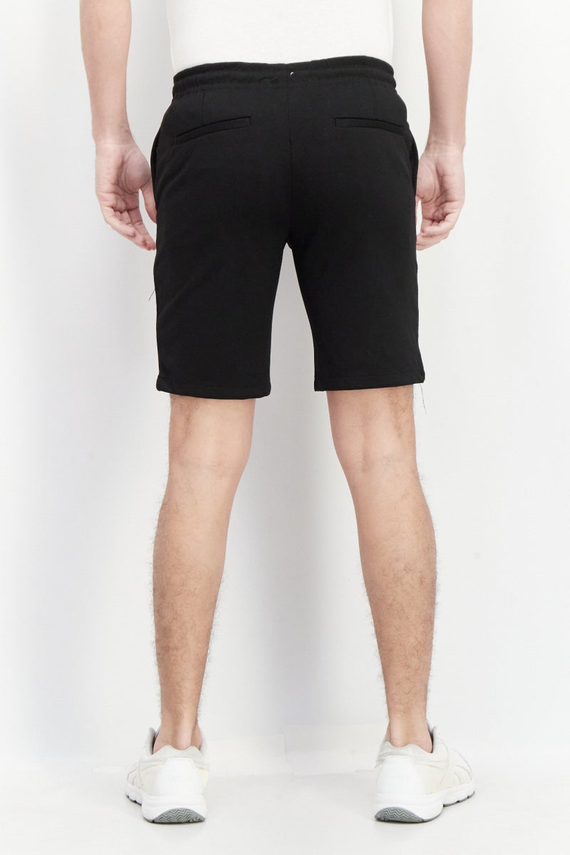 Celio Men Plain Drawstring Basic Shorts, Black - Image 2