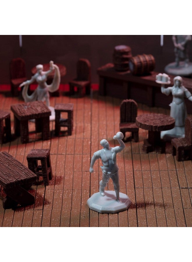 Monster Protectors Monster Townsfolk Mini Fantasy Figures - 8pc Entertainer Non Player Character NPC Miniatures - 1" Hex-Sized Compatible w DND Dungeons and Dragons, Pathfinder and All RPG Tabletop Games  - Image 4