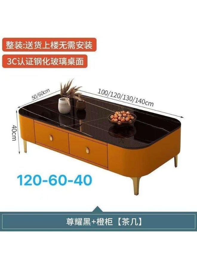 Modern Black and Orange Coffee Table - Image 3
