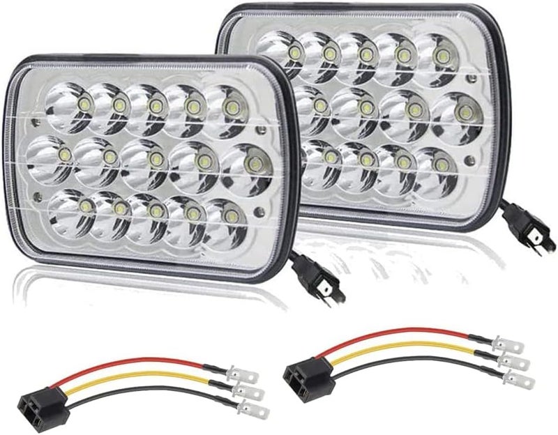 AMUNIESUN Pair Rectangle 7x6 5x7 Inch LED Headlights Hi/Low Sealed Beam for GMC Savana Safari K1500 2500 3500 - Image 1