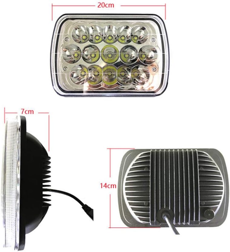 AMUNIESUN Pair Rectangle 7x6 5x7 Inch LED Headlights Hi/Low Sealed Beam for GMC Savana Safari K1500 2500 3500 - Image 3