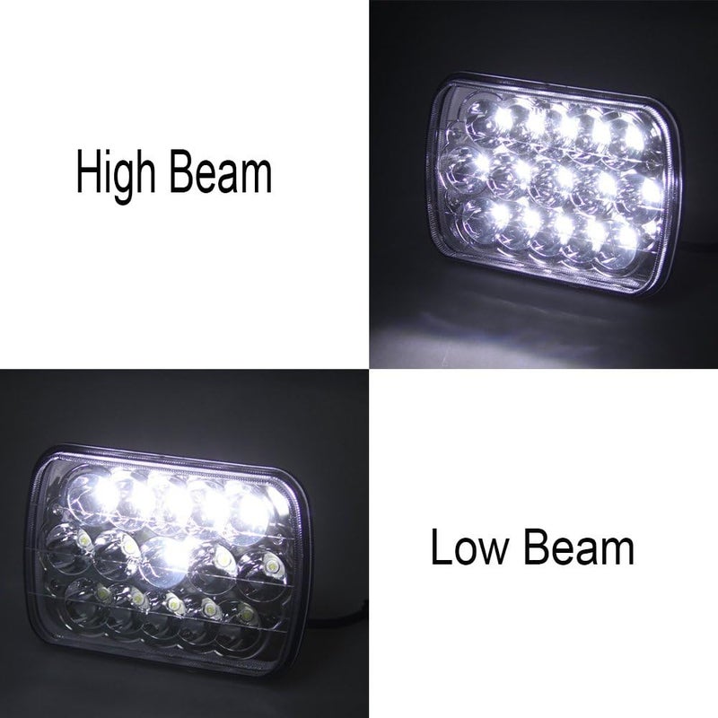 AMUNIESUN Pair Rectangle 7x6 5x7 Inch LED Headlights Hi/Low Sealed Beam for GMC Savana Safari K1500 2500 3500 - Image 2