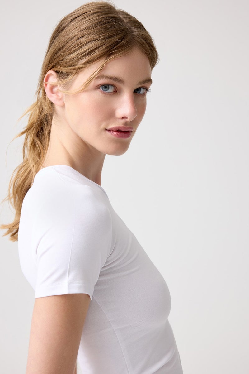 Los Ojos x Melodi White Fitted T-Shirt Short Fitted  - Image 2