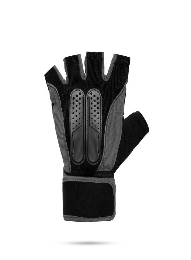 BADOWL Gym Gloves for Men & Women with Wrist Support Accessories | Gloves for Professional Weightlifting, Exercise, Cycling Gloves, Bike Sports Gloves (Grey-Free Size) - Image 3
