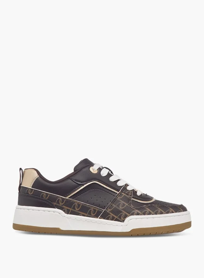 Women's Panelled Lace-Up Sneakers With Pull Tabs