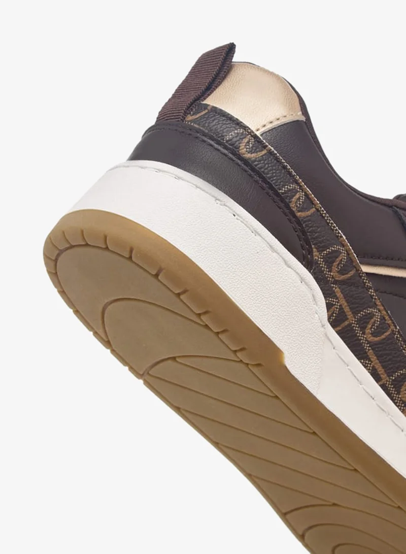 Paprika BROWN Women's Panelled Lace-Up Sneakers With Pull Tabs for Women | Best Price UAE