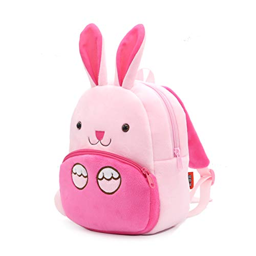 NICE CHOICE Cute Toddler Backpack Toddler Bag Plush Animal Cartoon Mini Travel Bag for Baby Girl Boy 2-6 Years(Rabbit) - Image 2