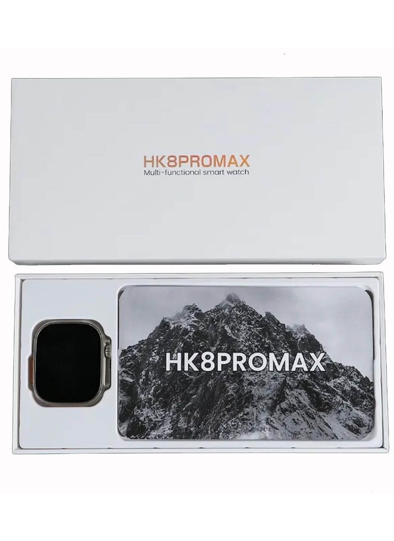 HK - HK 8Pro Max 49 mm Full Screen AMOLED Display Ultra Smart Watch With 2 Pair Straps IP68 Water Proof Multi Function NFC Voice Assistant and Wireless Charger For Ladies and Gents - Image 1