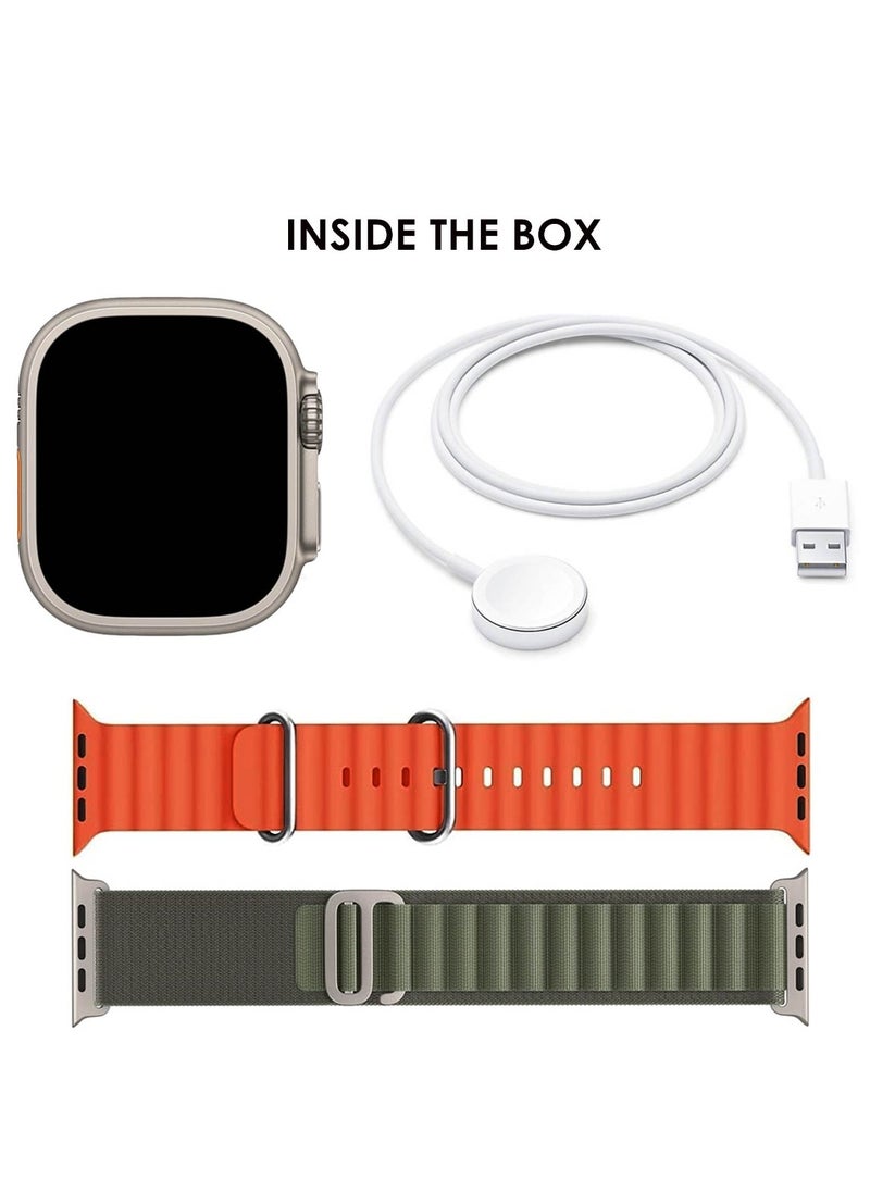 HK - HK 8Pro Max 49 mm Full Screen AMOLED Display Ultra Smart Watch With 2 Pair Straps IP68 Water Proof Multi Function NFC Voice Assistant and Wireless Charger For Ladies and Gents - Image 1