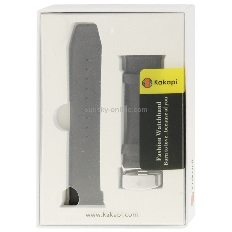 Kakapi Buffalo Hide Brushed Buckle Genuine Leather Watch Band with Connector for Apple Watch 42mm(Black)