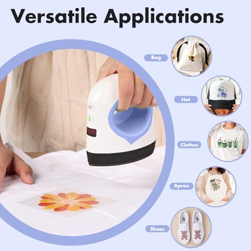 EasyCount E Easy Count E Mini Heat Press Machine, Heat Press Easy for Crafts, T-Shirt, Hats, Shoes, and Small HTV Vinyl Projects, Mini Portable Ironing Machine, Small Heat Transfer Machine Green (Purple) - Image 5