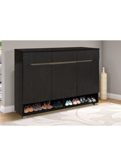 DANUBE HOME Hornbill Shoe Rack Cabinet 16 Pairs 3 Door Shoe Storage Organizer For Entryway Wenge/Oak 120x40x90 cm  - Image 1