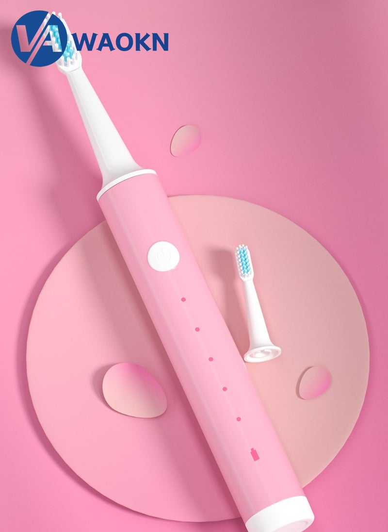 WAOKN Rechargeable Sonic Electric Toothbrush High-frequency Vibration IPX6 Waterproof Power Toothbrush 5 Modes Adjustable and Smart Electric Toothbrush with 3 Detachable Soft-bristle Brush Heads - Image 3