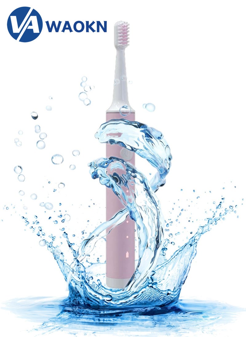 WAOKN Rechargeable Sonic Electric Toothbrush High-frequency Vibration IPX6 Waterproof Power Toothbrush 5 Modes Adjustable and Smart Electric Toothbrush with 3 Detachable Soft-bristle Brush Heads - Image 4