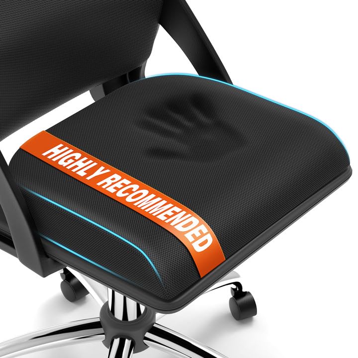 TranquilRelax Large Seat Cushion, Memory Foam Cushion for Long Sitting Hours on Office Chair, Car Seat, Non-Slip Chair Pad for Sciatica, Coccyx, Tailbone Pain Relief & Post-Surgery Recovery (Black) - Image 1