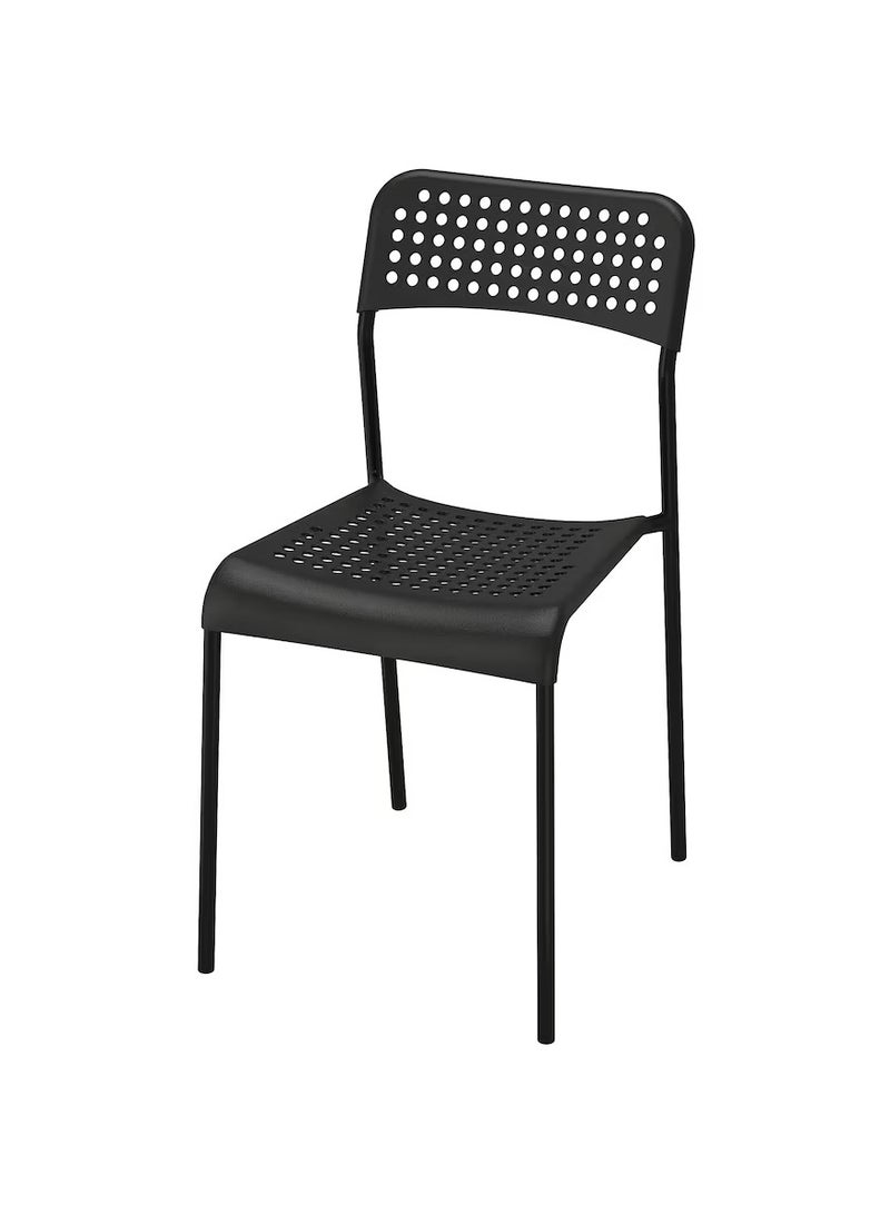Generic Chairs - Durable Chairs - Dining Chairs - Lightweight Chairs Black (Tested for: 110 kg) Steel & Polypropylene Plastic (Set of 4)  - Image 3