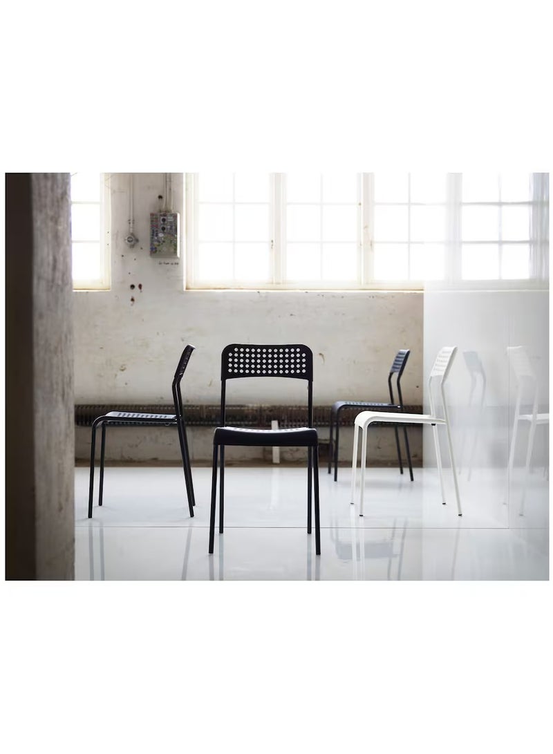 Generic Chairs - Durable Chairs - Dining Chairs - Lightweight Chairs Black (Tested for: 110 kg) Steel & Polypropylene Plastic (Set of 4)  - Image 5