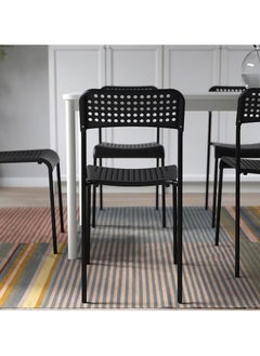 Chairs - Durable Chairs - Dining Chairs - Lightweight Chairs Black (Tested for: 110 kg) Steel & Polypropylene Plastic (Set of 4) - pzsku/ZA4C30D2CD365007530CEZ/45/_/1736185720/d587c7b1-bf55-458b-bde5-ff63ba993fc0