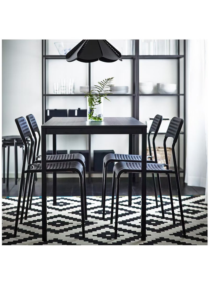 Generic Chairs - Durable Chairs - Dining Chairs - Lightweight Chairs Black (Tested for: 110 kg) Steel & Polypropylene Plastic (Set of 4)  - Image 4