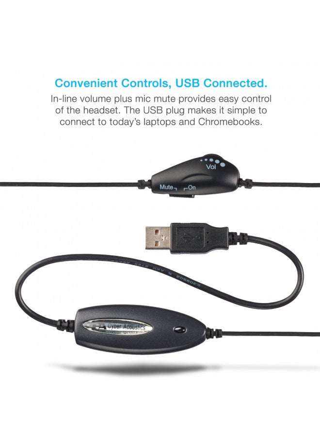 Cyber Acoustics Cyber Acoustics USB Stereo Headset (AC-851B)  - Image 5