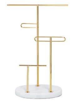 Ore 4-Tier Jewellery Stand, Gold & White - 20x30 cm