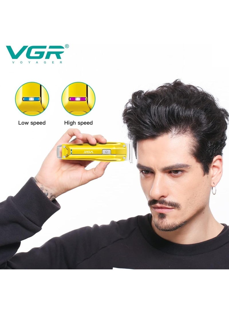VGR V-955 Professional Rechargeable Hair Trimmer with Stainless steel Blades, USB Charging cable, 3 Guide Combs for Men, 500 mAh Li-ion Battery (Gold) Gold - Image 3