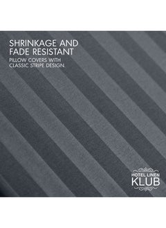 Hotel Linen Klub Hotel Linen Klub Long Body 1Pc Stripe Pillowcase - 100% Microfiber  with envelope closure, Soft and Durable Quality, Size : 45 x 125cm , Dark Grey  - Image 3