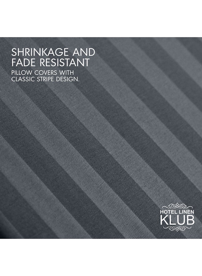 Hotel Linen Klub Hotel Linen Klub Long Body 1Pc Stripe Pillowcase - 100% Microfiber  with envelope closure, Soft and Durable Quality, Size : 45 x 125cm , Dark Grey  - Image 3