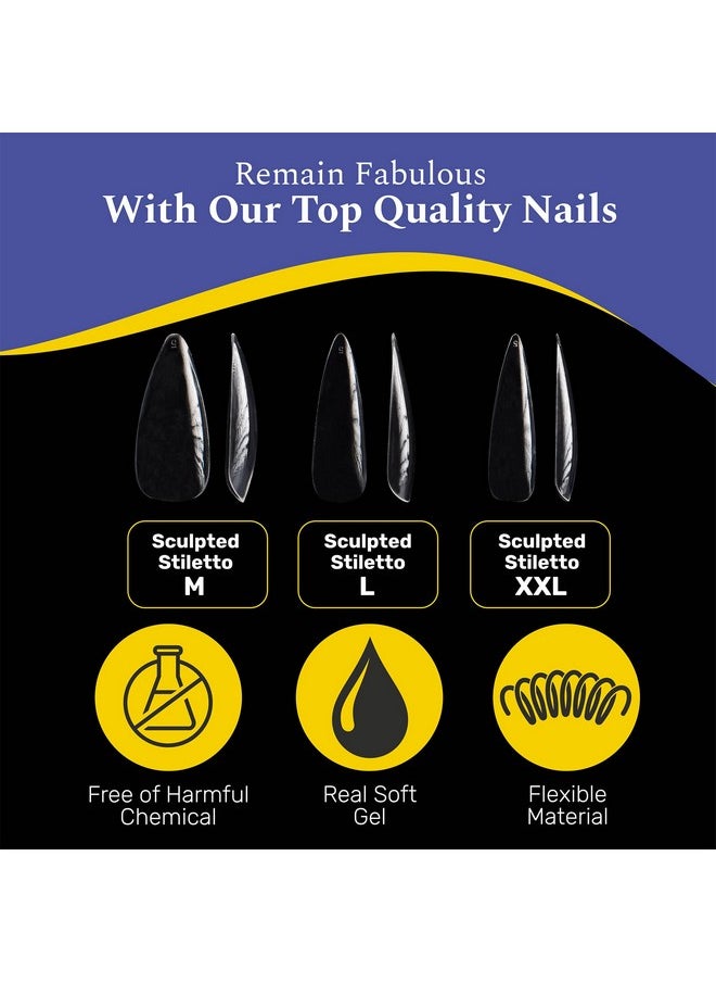 نابولوس أطراف أظافر جيل ناعمة من NABulous على شكل مدبب، متوسطة الطول - أطراف أظافر متينة تغطي كامل الأظافر - مصنوعة من جل ناعم حقيقي، 10 مقاسات، 500 قطعة - سهلة الإزالة (مدبب متوسط)  - Image 5