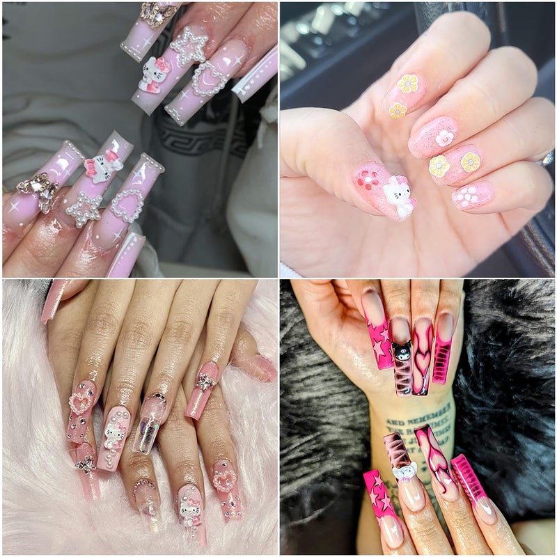 CDBOVID 140 Pcs Nail Charms,7 Styles 3D Slime Charms Nail Decorations Flatback Resin Charm for DIY Nail Art Decorations Supplies,Hair Clips,Jewelry Making and Phone Cases Etc - Image 4