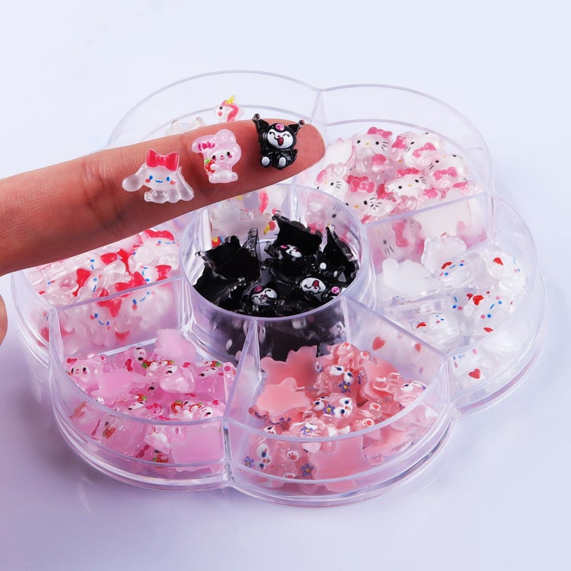 CDBOVID 140 Pcs Nail Charms,7 Styles 3D Slime Charms Nail Decorations Flatback Resin Charm for DIY Nail Art Decorations Supplies,Hair Clips,Jewelry Making and Phone Cases Etc - Image 3
