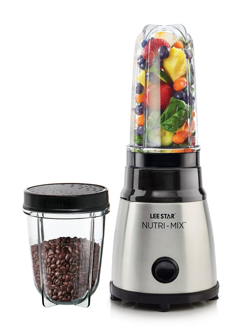 LEE STAR Nutrimix Electric Mixer Blender Grinder,Smoothie Maker,400 W 100% Full Copper Motor, 3 Unbreakable jars, SS Blades,Seasoning Cap & Lid, 2 Year Warranty, Black,LE-809 - Image 1