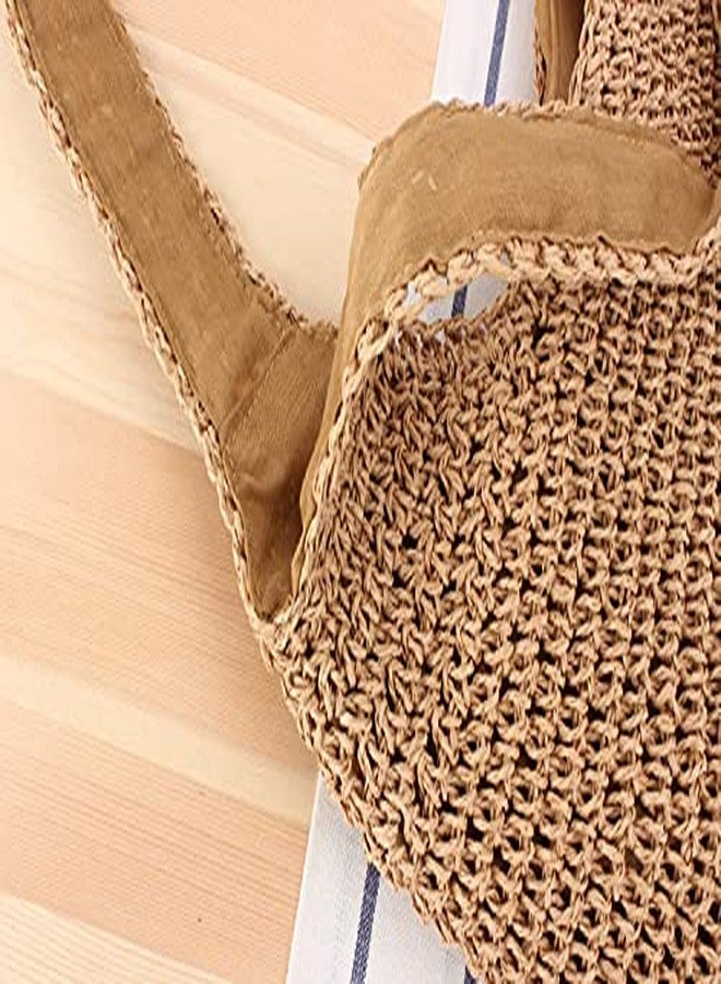 Naimo Women Straw Beach Shoulder Bag Woven Tote Handbag Large Handmade Weaving Summer Casual Hobo Bag - Image 5