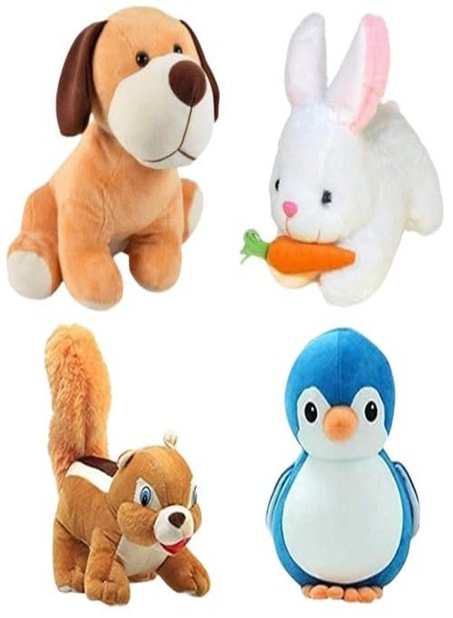 Future Shop Pack of 4 Elegant Soft Toys: Dog, Rabbit, Penguin & Squirrel| Perfect Birthday for Kids Plush Animals for Playtime and Cuddles - Image 1