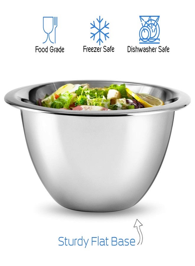 EATEX Stainless Steel Mixing Bowls - Mixing Bowl Set of 6 - Mixing Bowl Sets for Kitchen Kitchen Nesting Metal Mixing Bowls with Measuring Cups and Spoons - Great for Cooking, Baking or Salad Prep - Image 5