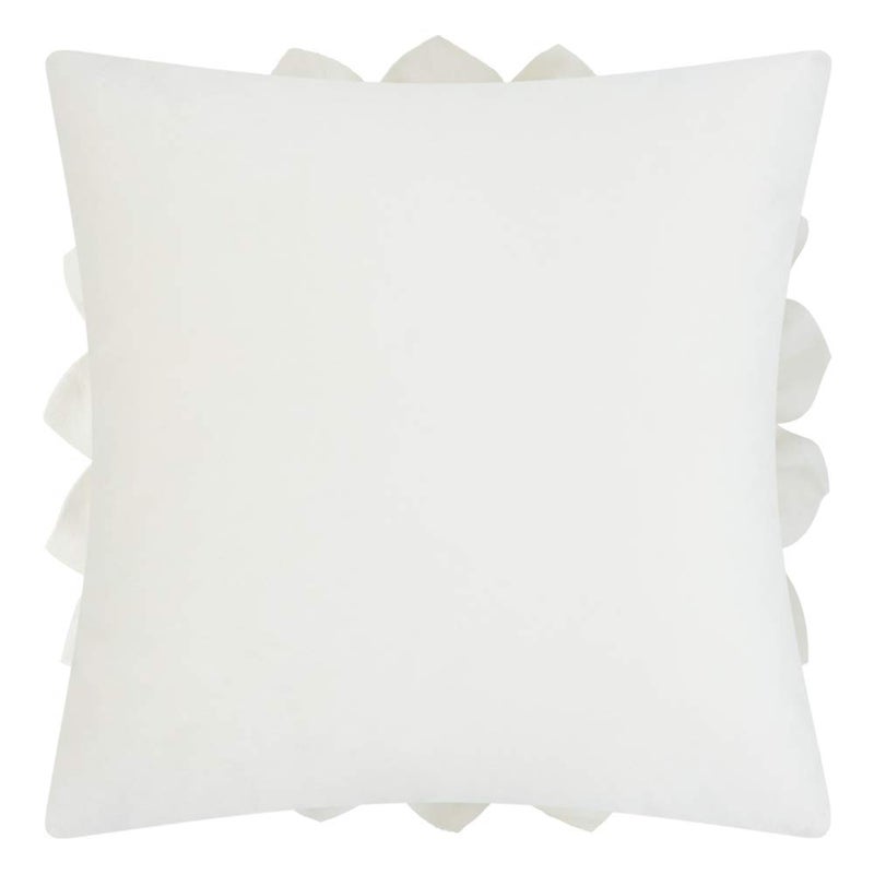 OiseauVoler 3D Flower Decorative Throw Pillow Covers Floral Pillow Shams Soft Velvet Pillowcases Home Sofa Car Bed Room Decor 18 x 18 Inches Cream White - Image 2