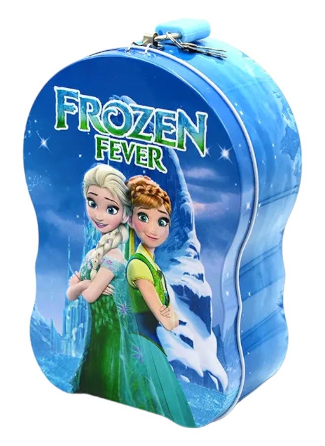 Toy Box Frozen Piggy Bank with Lock & Key Coin Box for Kids  - Image 1