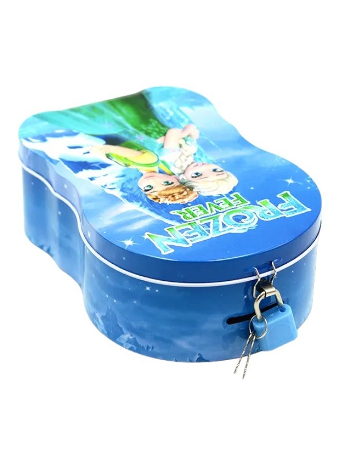 Toy Box Frozen Piggy Bank with Lock & Key Coin Box for Kids  - Image 2