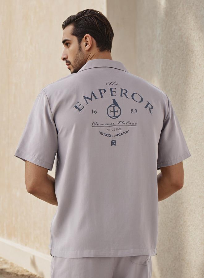 Emperor Regular Fit Printed Shirt with Camp Collar - Image 3