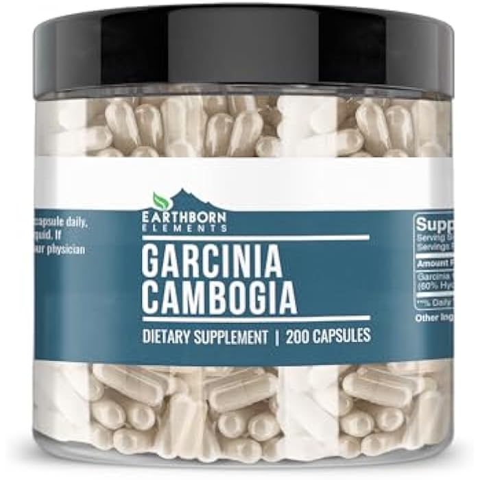 Earthborn Elements Garcinia Cambogia 200 Capsules, Pure & Undiluted, No Additives - Image 1