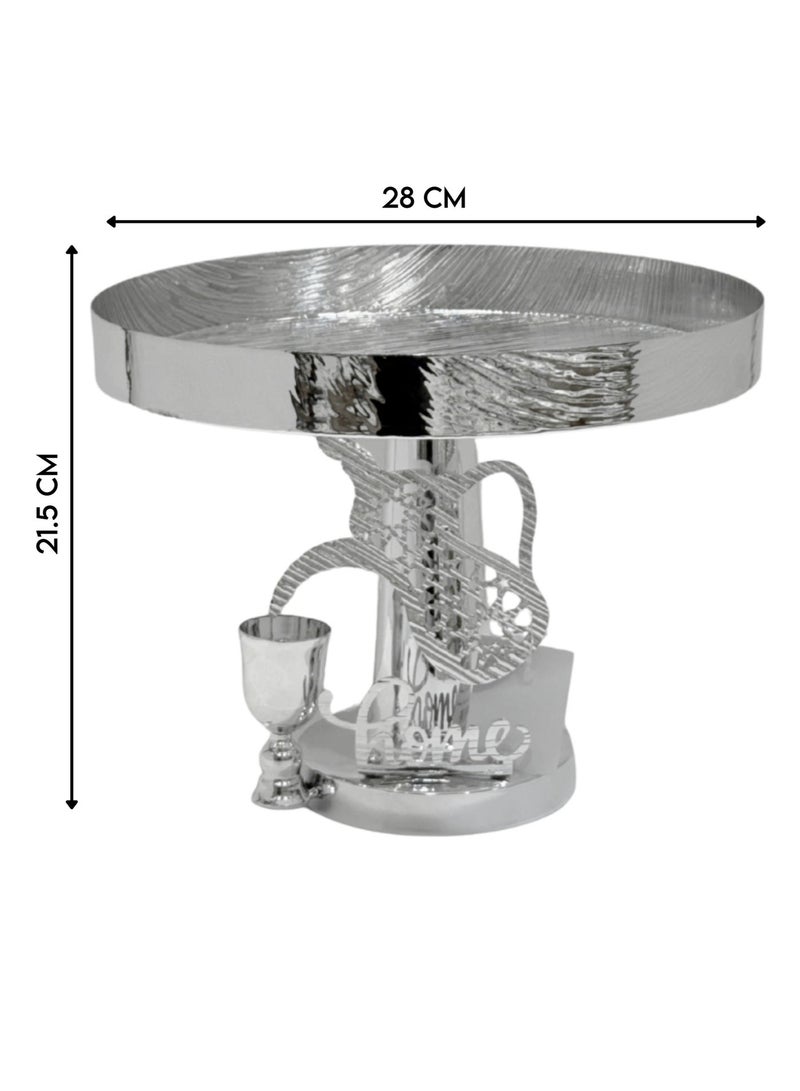 القناص شيالة حلاوة ومعجنات فضي راقي حجم وسط مع قاعدة بديكور حصري  جودة عالية - Image 5