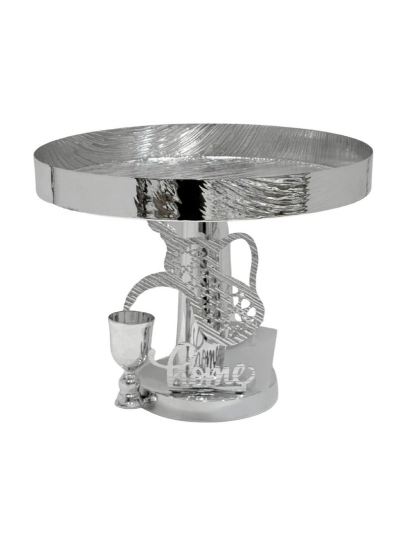 القناص شيالة حلاوة ومعجنات فضي راقي حجم وسط مع قاعدة بديكور حصري  جودة عالية - Image 2