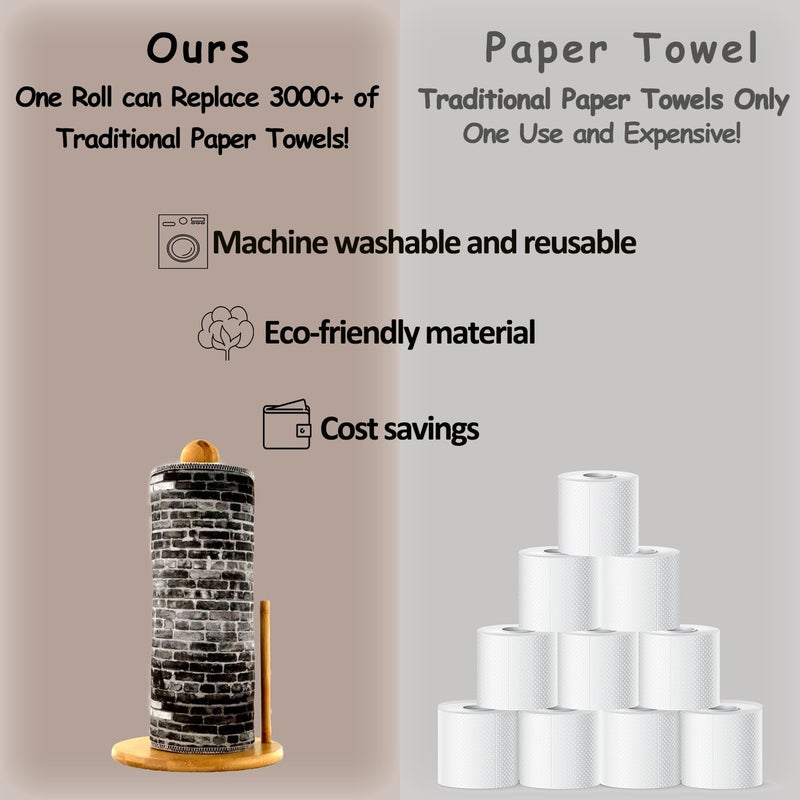 ROGITU 25 Pack Reusable Tissue Paperless Towel Roll Washable Cotton for Kitchen Towels Zero Waste Products Replacement Tissue (Neutral, 25) - Image 3