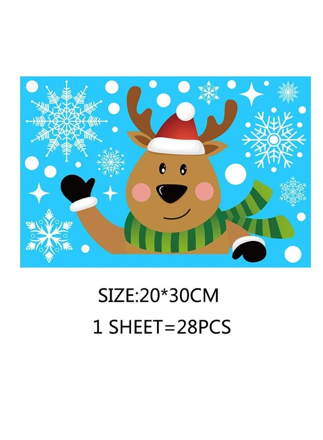 Beautify Static Sticker Home Windows PVC Large Snow Flake Wall Sticker Christmas New Year Party Elk Glass Dress Up Santa - Image 2