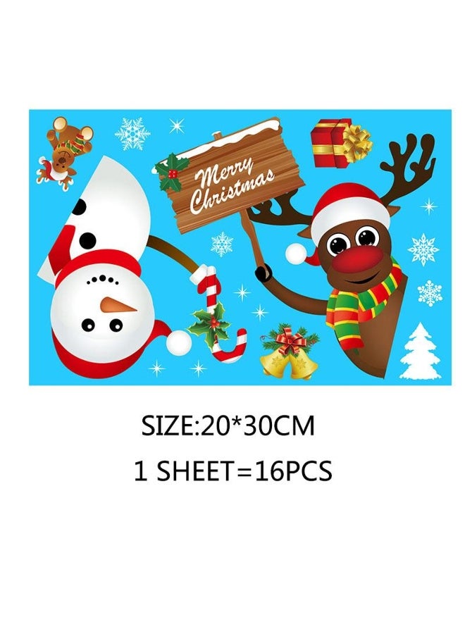Beautify Static Sticker Home Windows PVC Large Snow Flake Wall Sticker Christmas New Year Party Elk Glass Dress Up Santa - Image 4