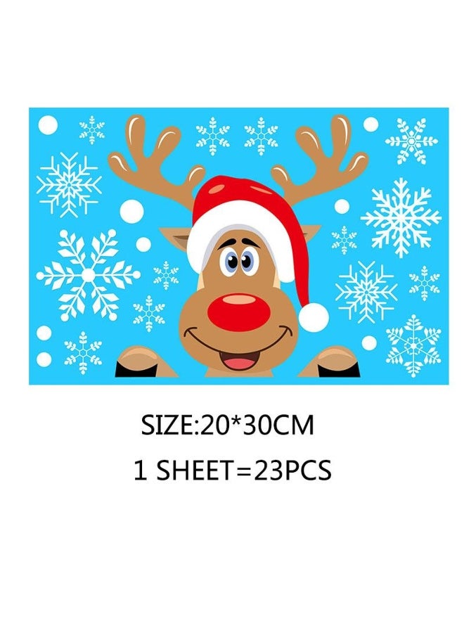 Beautify Static Sticker Home Windows PVC Large Snow Flake Wall Sticker Christmas New Year Party Elk Glass Dress Up Santa - Image 5