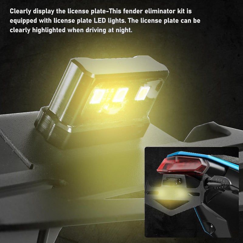 Tenere 700 License Plate Holder Tail Tidy Fender Eliminator Led Light For Yamaha Tenere700 Rally Xtz700 T7 Xt700z 2019 2020 2021 - Image 3
