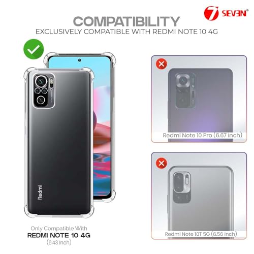 7-Seven 7SEVEN® Back Cover for Mi Redmi Note 10 4G Transparent Mobile Back Case Shock Proof Design Camera Edges Protection Crystal Clear Phone Case Silicon Soft TPU and Flexible Bumper Phone Cover - Image 2